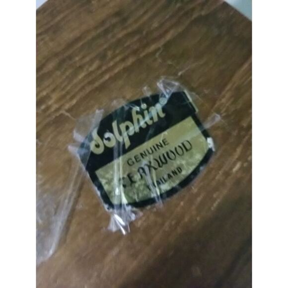 Vintage MCM Dolphin Square Brown Teakwood Coaster Rack Set w/6 Coasters - Picture 5 of 5